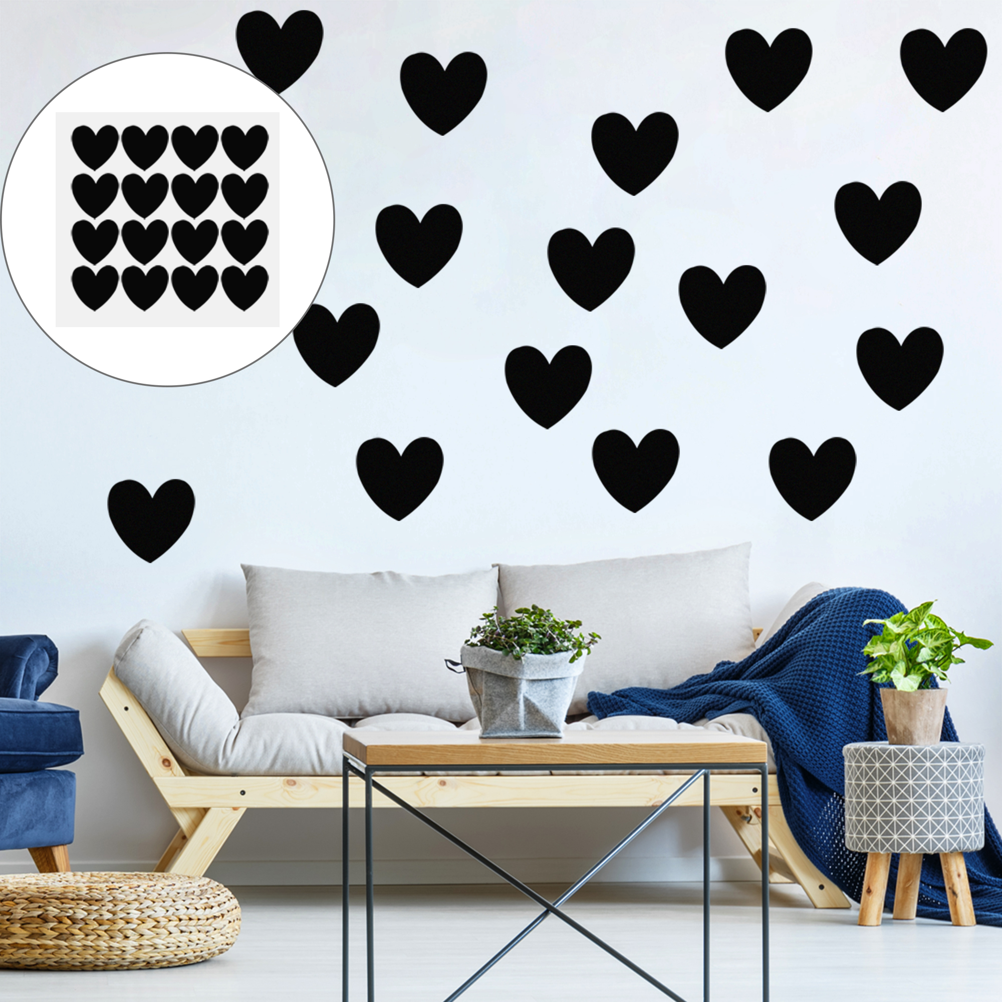 16pcs Heart Shape Peel and Stick Wall Decals Sticker Perfect Decoration