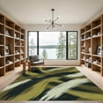thumbnail image 2 of ODIKA 4'x6' Machine Washable Non-Slip Area Rug, Abstract Olive Green High Traffic Rug, Green, 1284502, 2 of 7
