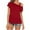 Red, variant on JeashCHAT Short Sleeve Shirts for Women Women Sexy Solid Strapless Skew Collar Short Sleeve T-shirt Tops Casual Blouse