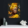 thumbnail image 4 of JRXY  African Canvas Wall Art Arican American Woman with Yellow Hair Colorful Butterfly Canvas Art Wall Decor Yellow Grey Decor for Living Room Bedroom Bathroom Home Decor Ready to  12x16 in, 4 of 4