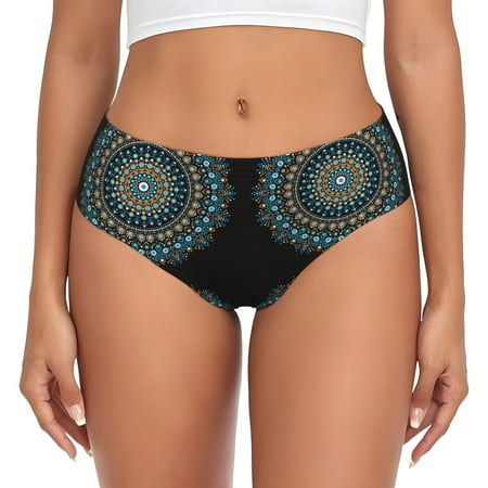 Womens Underwear - Mandala No Show Seamless Underwear for Women  Kawaii Soft Stretch Women s Panties  Hipster Ladies Panties Bikini Underwear Briefs