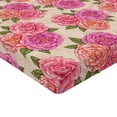 thumbnail image 4 of Ambesonne Rose Pattern Fitted Sheet, Garden Leafy Pattern, Twin XL Size, Fern Green Soft Pink, 4 of 5