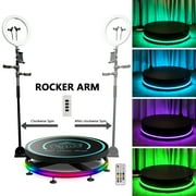 68cm/26.8 360 Photo Booth Machine for 1-2 People Parties,MWE 360 Selfie Automatic Slow Motion Spin Video Booth with Flight Case