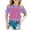 Purple, variant on Girls Tshirts Kids Playful Letter Graphic Short Sleeve Crewneck Soft Blend Top Girls' Tops Sky Blue 10-11 Years