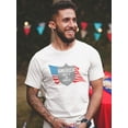 thumbnail image 2 of America Flag Love It Or Leave It Graphic Men White T-Shirt, Male Small, 2 of 4