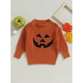 thumbnail image 2 of Douhoow Toddler Baby Knitted Sweater Halloween Pumpkin Skull Pullovers Casual Long Sleeve Warm Knitwear, 2 of 7