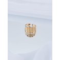 thumbnail image 3 of Anillo de acero inoxidable con diseño geométrico y rayas verticales anchas, dorado, para mujer, joyería personalizada, 13,5 mm, 3 of 3