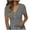 Dark Gray, variant on Annhoo Tops for Women Summer Casual Striped Button V Neck Short Sleeve Shirts Lightweight Comfy Casual Blouses