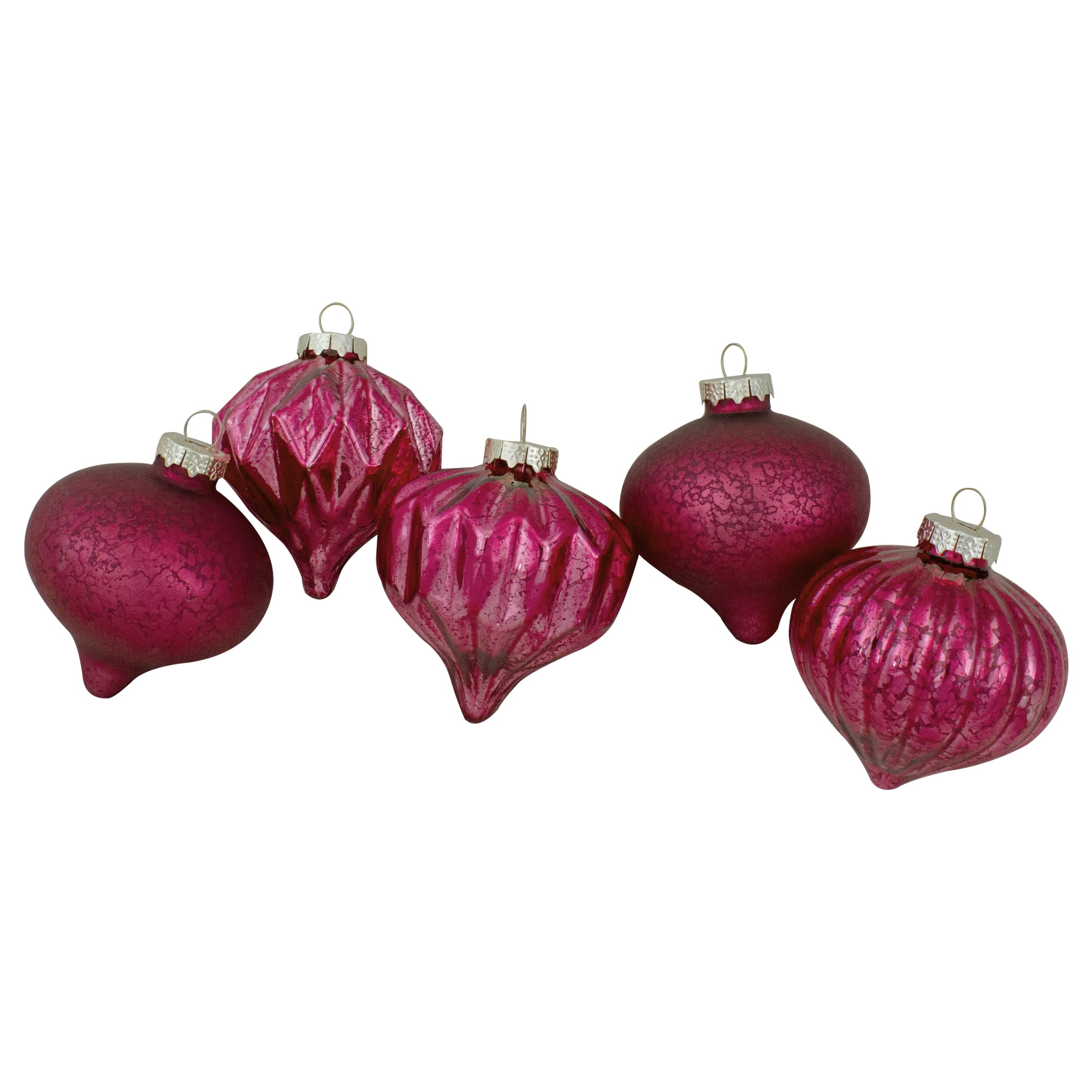 Northlight 12ct Pink Mercury Glass Style Glass Christmas Ornament Set 3"