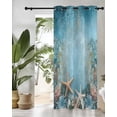 thumbnail image 3 of Ocean Starfish Thermal Insulated Blackout Curtains for Bedroom 72 Length Marine Life Blue Coral Sealife Room Darkening Curtain 1 Panel Grommet Window Curtain Drape for Living Room Nursery Room, 3 of 7