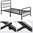thumbnail image 6 of Eleanor Grace Classic Metal Platform Bed Frame Mattress Foundation with Victorian Style Iron-Art Headboard/Footboard/Under Bed Storage/No Box Spring Needed/Twin XL Size Black, 6 of 9