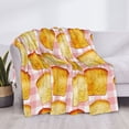 thumbnail image 3 of Rateoe Tasty Toasts Pattern Flannel Throw Blanket, Ultra-soft Blanket for Bed, Couch, Car, Hypoallergenic Anti-pilling blanket-80"x60"(Horizontal), 3 of 6