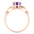 thumbnail image 4 of Clara Pucci 14K Rose Gold 1.06ct Amethyst Claddagh Ring for Women, 4 of 8