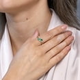 thumbnail image 3 of ANGARA Natural Oval Emerald Three Stone Bypass Ring with Diamonds in 14K White Gold for Women (Size-4x3mm) | May Birthstone, Birthday, Anniversary, Jewelry Gift for Women | Natural Emerald Ring, 3 of 9