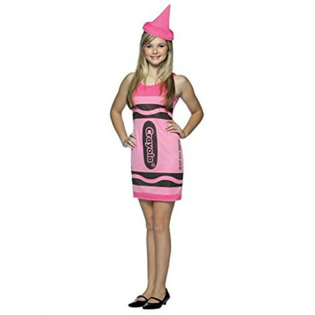 Crayola Crayon Tank Dress Teen/Junior Costume Tickle Me Pink - Teen