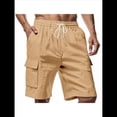 thumbnail image 2 of Pantalones Cortos Cargo para Hombre, Modernos, con Cordón Ajustable, Cintura Elástica, Informales, con Múltiples Bolsillos, para Entrenamiento, Deportes Al Aire Libre. Caqui XL, 2 of 9