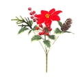 thumbnail image 2 of Ramo de flores artificiales de plástico, decoraciones navideñas, ramo de flores artificiales de piñas navideñas, ramo de flores rojas grandes con asa, agujas de pino artificiales, arreglos florales de, 2 of 6