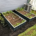 Kingbird Galvanized Steel Raised Garden Bed, Charcoal Grey