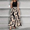 thumbnail image 2 of WTOBBY Women's Floral Print High Waist Fashionable Elegant Sleeveless Dress for Evening Parties and Special Occasions with Chic Design,Black L, 2 of 4