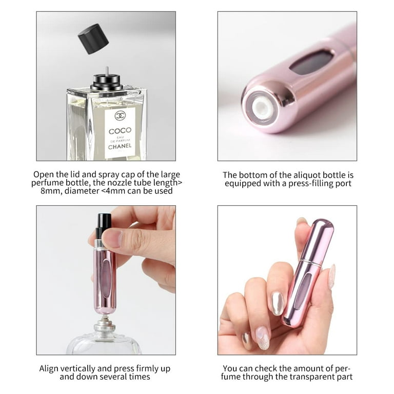 Perfume Travel Refillable Mini Perfume Travel Bottle Portable Spray  Atomizer Accessories 5 sets of 5ml/0.2oz 