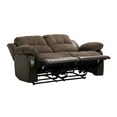 thumbnail image 2 of Lexicon Cranley Traditional Microfiber Double Reclining Loveseat in Chocolate, 2 of 8