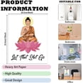 thumbnail image 3 of 1Pc Funny Buddha Wall Art Print Unframed Cool Buddhist Poster with Let That Shit Go Words & Lotus Pattern Religion Funny Paper Picture, 3 of 7