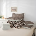 thumbnail image 5 of Manfei Brown Cheetah Print Bedding Comforter Set 7-Piece for Female, Modern Fashion Style King Bedding Sets, Cow Stripes Reversible Bed Sheets, Super Cozy Room Decor, 5 of 7