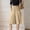 Khaki, variant on IUYRTFE Women's Elastic Waist Wide Leg Shorts Summer Casual Loose Fit Culottes with Pockets Button Decor