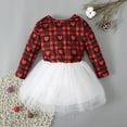 thumbnail image 4 of HBFAGFB Robes d'Été pour Fille 2024 Confortables à Carreaux Manches Longues Robe Mignonne Jupe en Maille Rouge Taille 100, 4 of 4