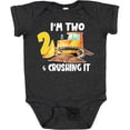 thumbnail image 3 of Inktastic I'm 2 and Crushing It Construction 2nd Birthday Boys or Girls Baby Bodysuit, 3 of 5