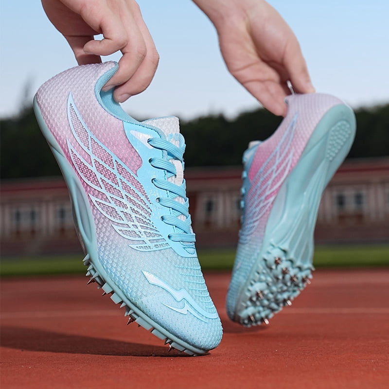 Women Track Spike Shoe for Men Professional Field and Track Shoes Breathable Running High Jump Racing Shoes