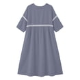 thumbnail image 5 of ClodeEU Women's Lace Trim V Neck 3/4 Sleeve Tunic Midi Dress,Casual Boho Beach Vacation Dress Gray,Women's Plus M, 5 of 7