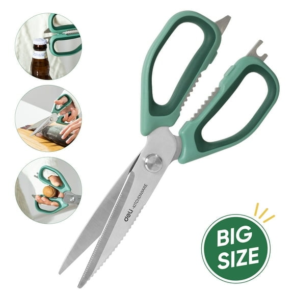 Deli Kitchen Scissor for General Use, Heavy Duty Kitchen Meat Shears, Stainless Steel Multi-function Scissors, Dishwasher Safe Cooking Scissors for Food Chicken Poultry Fish Pizza Herbs Cooking