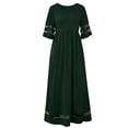 thumbnail image 6 of Women's Plus Size Maxi Dress 3/4 Sleeve Round Neck Mesh Loose Pockets, 6 of 6