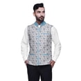 thumbnail image 1 of Atasi Paisley Printed Wedding Jackets For Men Nehru Jacket Waist Coat For Wedding & Festive Season-Large, 1 of 4