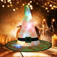 thumbnail image 3 of Halloween Light Up Witch Hat for Kids Adults Cartoon Pumpkin Print LED Light Wide Brim Wizard Hats for Cosplay, 3 of 6