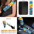 thumbnail image 5 of FKELYI Beach Palm Tree Flower Print 16-Piece Car Interior Set Auto Seat Covers with Steering Wheel Cover Seat Belt Pads Headrest Covers Hanbrake Cover Gear Shift Cover Armrest Pad Coasters, 5 of 6