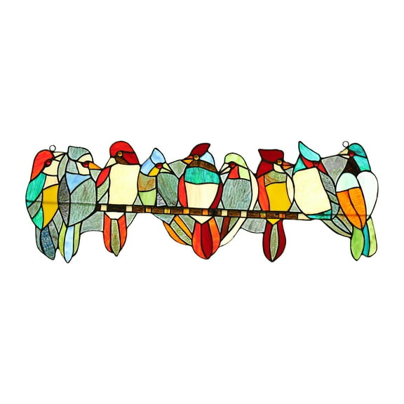 RADIANCE Goods Tiffany-Style Animal Design Window Panel 26" x 9"
