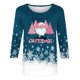 thumbnail image 2 of Camisetas de Navidad para Mujeres, 3/4 Manga Cuello Redondo Blusa con Estampado de Vacaciones, Top de Moda Casual, 2 of 5