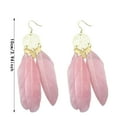 thumbnail image 2 of Womens Feather Earrings Fringe Tassel Bohemian Long Drop Dangle Earrings Set with Design for Women, 2 of 6