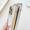 thumbnail image 5 of ZHaobin Crossboby Lanyard Plating Clear Phone Case for iPhone 16 15 14 13 12 11 Pro Max  for Magsafe Magnetic Necklace Cord Strap Cover (iPhone 15 Pro Max,Gold), 5 of 7