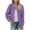 Purple, variant on Women's Fashionable Warm Shearling Jacket with Zip-Up Solid Colour Outerwear, Soft and Cozy, Lightweight Design, Perfect for Fall and Winter, Casual Style,Yellow 2XL