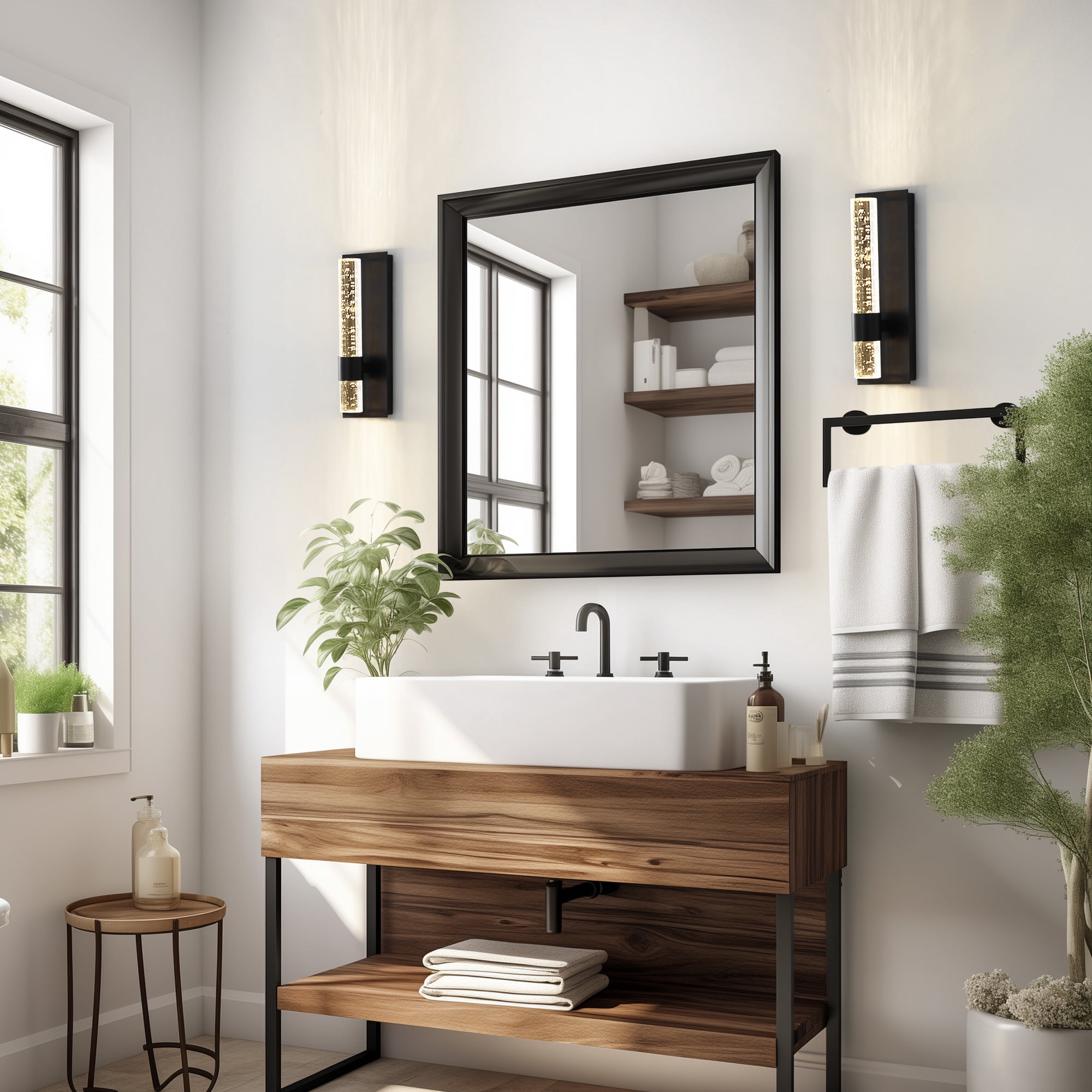 Deyidn 13.7" Steel Armed Sconce Dimmable Vanity Light with Full Backplane