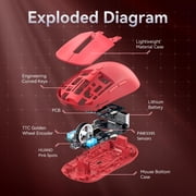 ATTACK SHARK X6 Three Modes Gaming Mouse With Charging Dock 49g SUPERLIGHT, Magnetic Charging Dock, PixArt PAW3395 Gaming Sensor, BT/2.4G Wireless/Wired Gaming Mouse, 26000 DPI