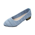 thumbnail image 2 of HTHLVMD Perforated Summer Shoes, Office Shoes, Breathable Knit Ballet Flats, Cutout Mesh Slip-On Shoes, Women's Comfort Breathable Knit Crochet Shoes Lace Ballet Flats, Sky Blue 9, 2 of 7