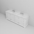 thumbnail image 6 of Dukes 84 in. W x 22 in. D White Double Bath Vanity, Carrara Marble Top, and Faucet Set, 6 of 10