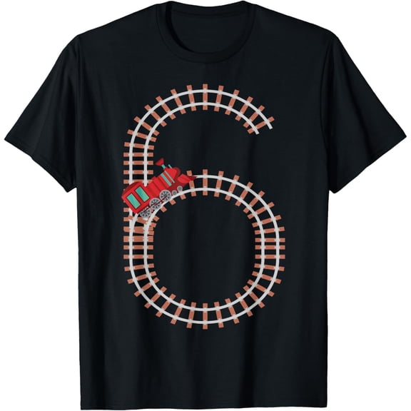6th Birthday Train Railroad Themed Fun 6 Years Old Boy Train T-Shirt