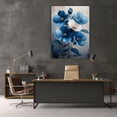 thumbnail image 5 of Mudket Blue and White Canvas Wall Art, flower poster, Framed Ready to Hang, Modern Floral Wall Decor for Living Room Bedroom Office, Minimalist Botanical Print - 12"L x 8"W, 5 of 10