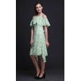 thumbnail image 2 of Bimba Tunique à Épaules Dénudées Imprimée Florale Verte pour Femmes Robe de Soirée Col Rond - Moyen, 2 of 6