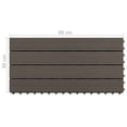 thumbnail image 4 of vidaXL Tuiles de Terrasse 6 Pcs WPC 60x30 cm 1,08 M2 Brun Foncé, 4 of 4